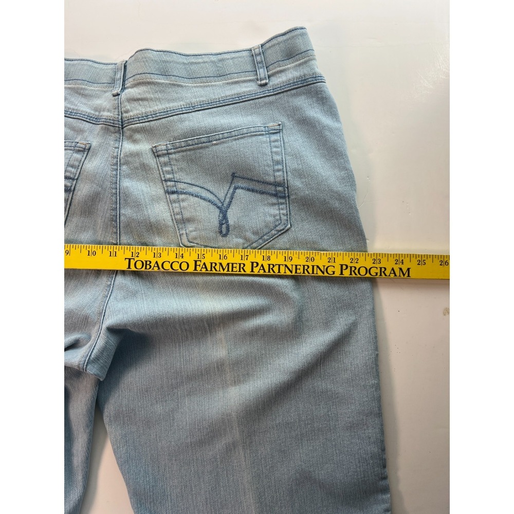 GV Women's Capri Jeans Sz 18 Stretch 18W Blue Button Hem Dream Wash W38 L20.5 - Picture 13 of 13